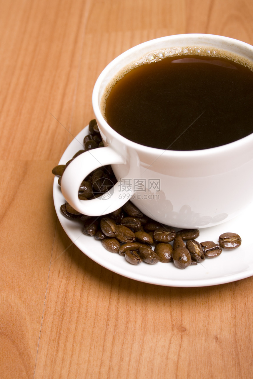 咖啡杯木头食物味道活力桌子豆子唤醒盘子地面咖啡图片