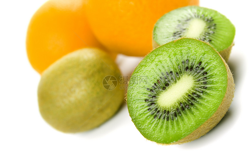 橙和橙子白色奇异果食物种子果汁肉质季节性饮食黄色图片