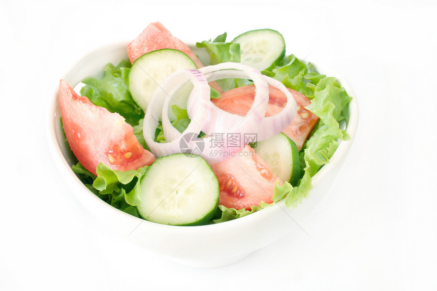 沙拉花屋绿色洋葱饮食午餐食物蔬菜家常白色黄瓜营养图片