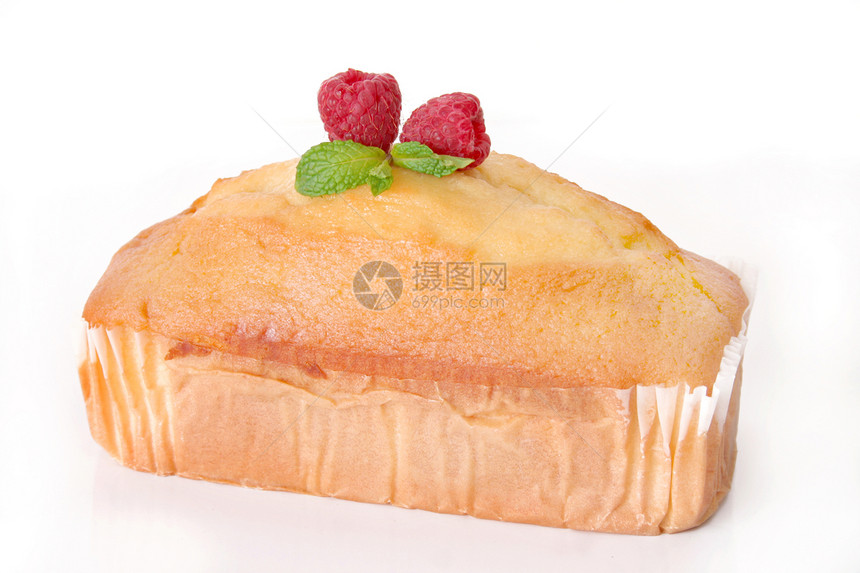 蛋糕英镑甜点食物水果小吃面包覆盆子薄荷叶图片