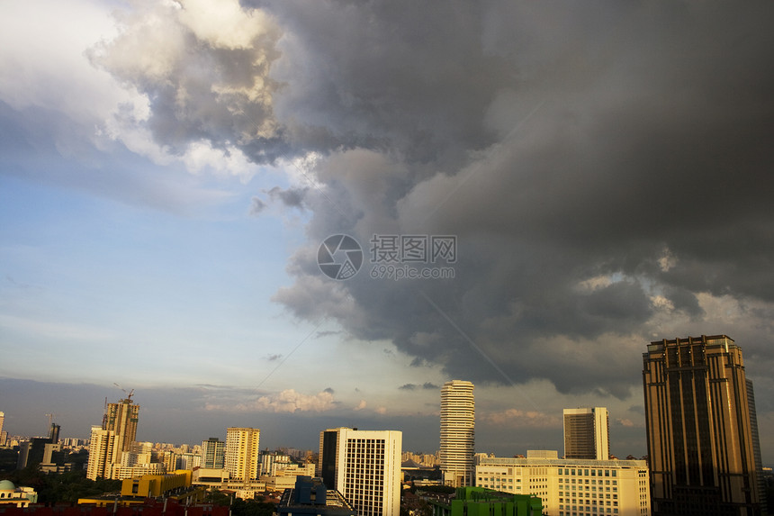 新加坡天线财产建筑物日落天际天空景观城市市中心图片