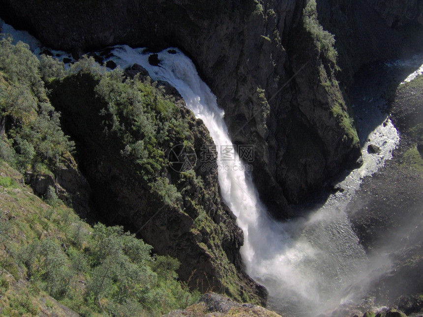 伏里格什福森峡湾风景瀑布峡谷环境戏剧性爬坡场景天空国家图片