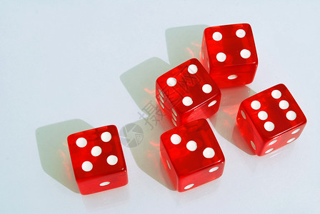 骰子正方形红色白色木板游戏立方体背景图片