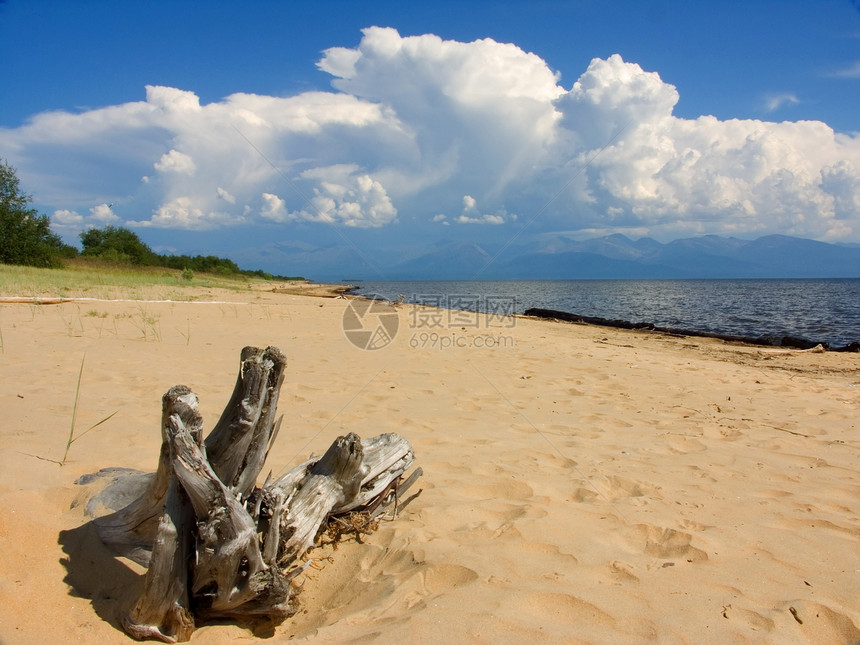 桑迪海岸绿色海滩海岸线旅行天气风景地平线波纹白色图片
