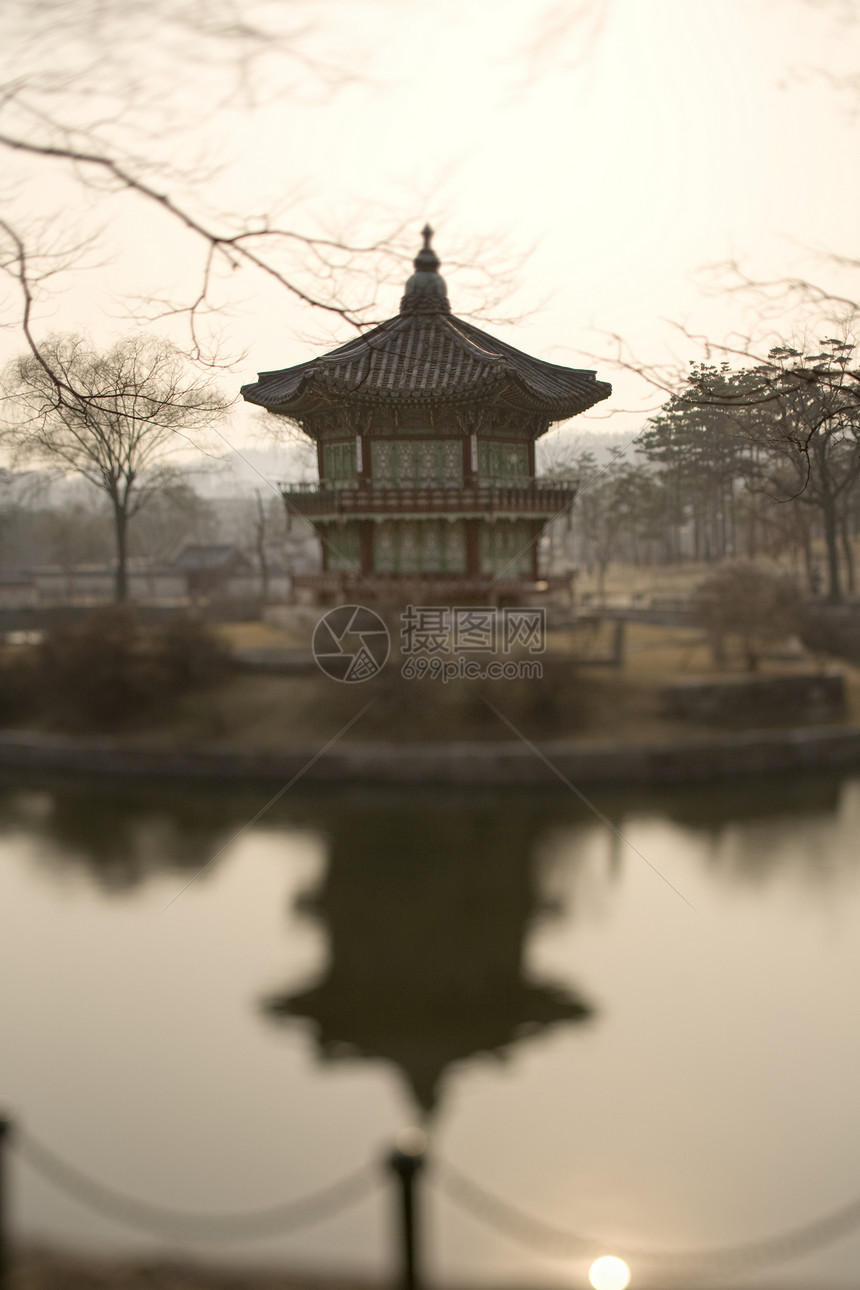 韩国旧宫殿倾斜雕塑文化遗产屋顶城堡建筑学图片