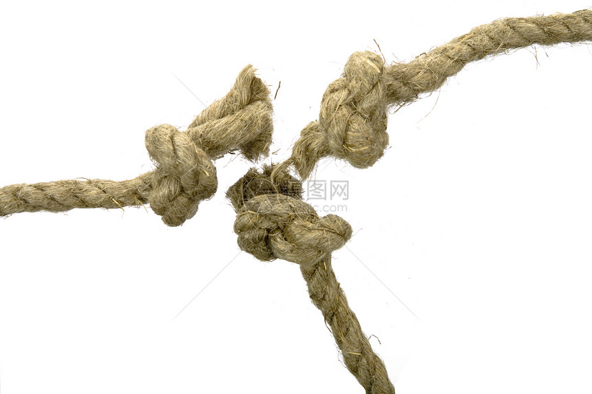 有节点的绳索变换领带亚麻细绳棕色钢丝力量图片