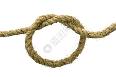有节点的绳索变换钢丝亚麻力量领带细绳棕色背景图片