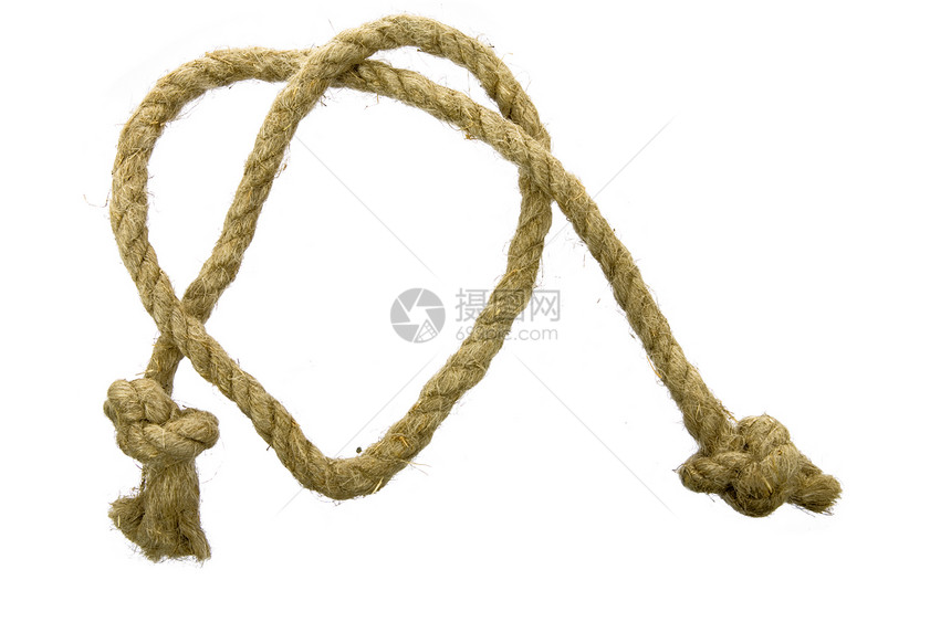 有节点的绳索变换钢丝力量领带棕色亚麻细绳图片