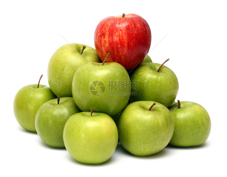 苹果的支配性概念团体卓越想像力个性统治水果权威绿色白色食物图片