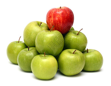 苹果的支配性概念团体卓越想像力个性统治水果权威绿色白色食物背景图片