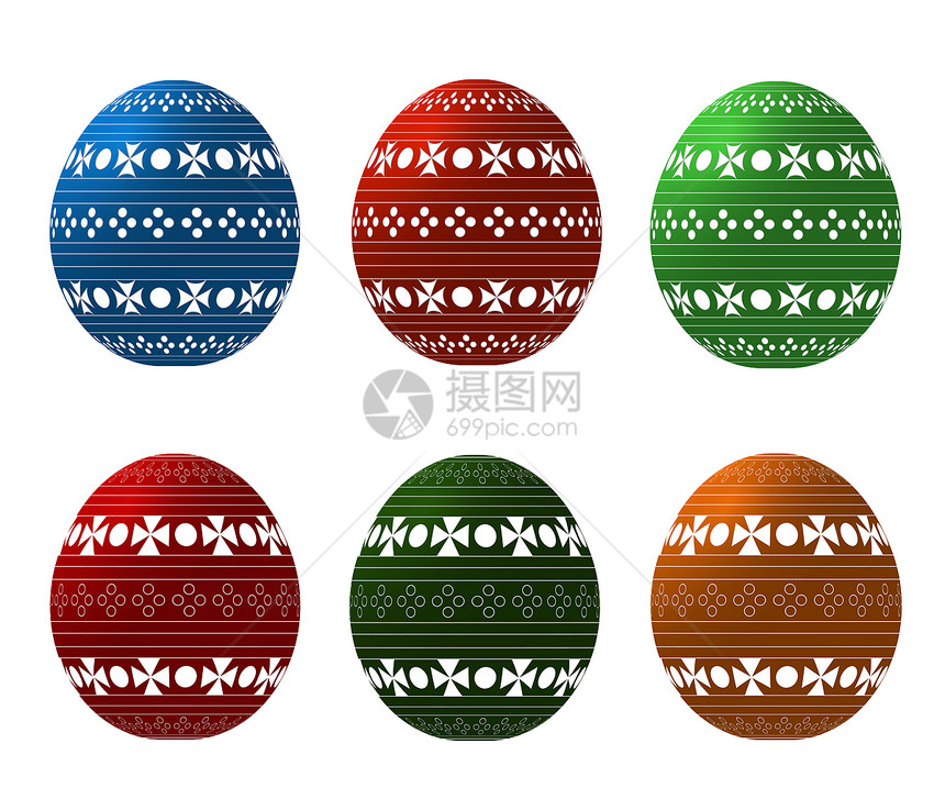 复活鸡蛋收藏红色蓝色绿色传统图片