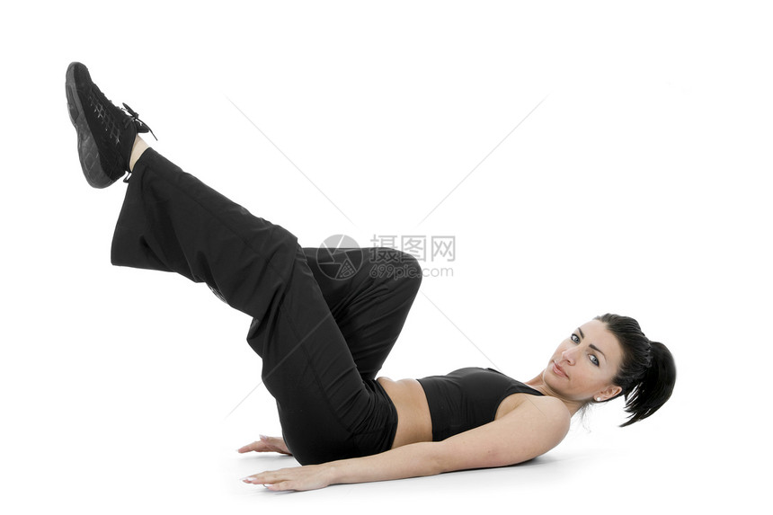 妇女健身锻练白色肥胖运动女孩图片