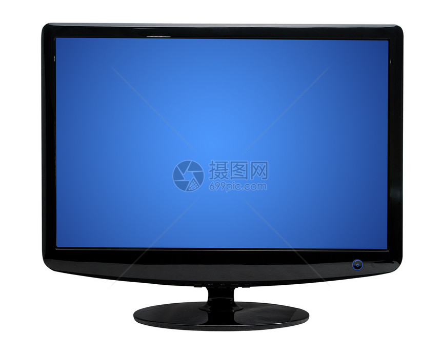 隔离的平面电视屏幕薄膜白色晶体管监视器图片