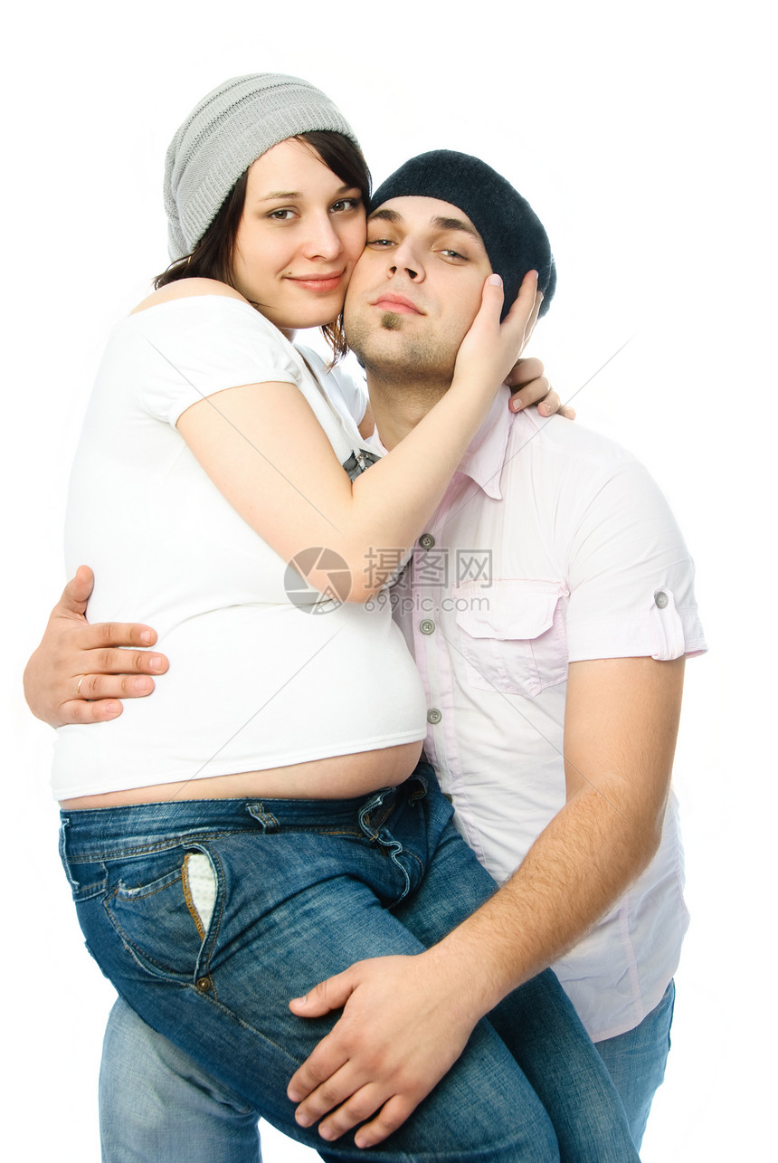 幸福的怀孕妇女及其丈夫女士压痛喜悦父亲快乐婴儿母亲父母男人投标图片
