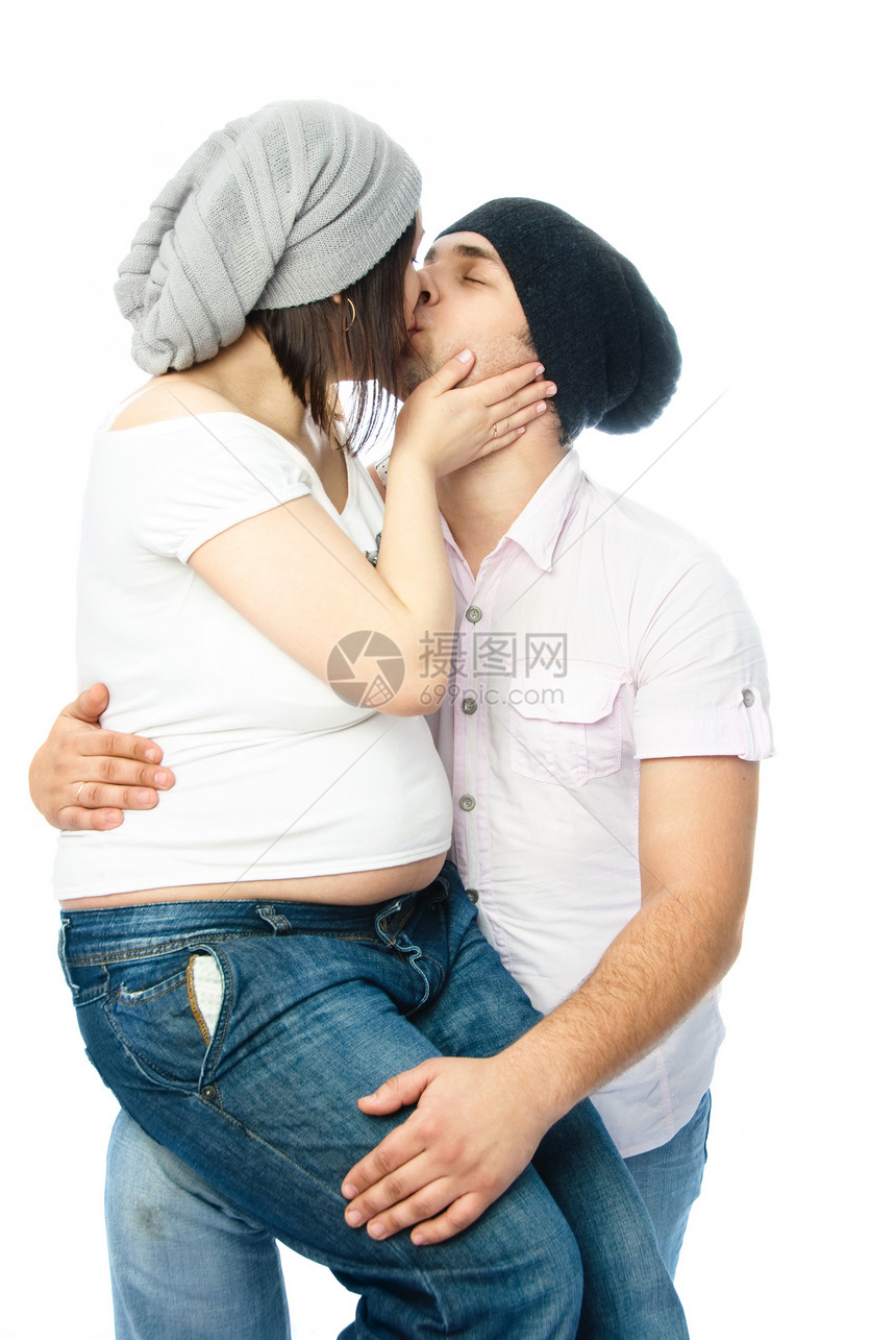孕妇及其丈夫的亲吻图片