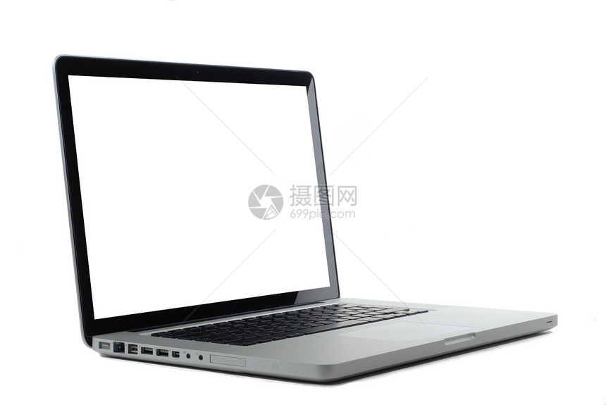 白色上孤立的笔记本电脑屏幕空白商业展示桌面网络监视器技术图片