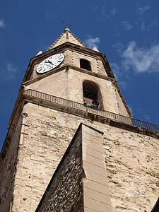 普罗库兰多马赛的Accoules钟楼背景
