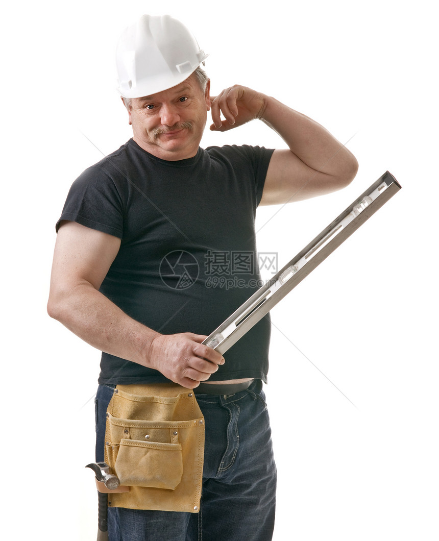 订约人劳动白色男人承包商工业男性熟练工头盔工作工人图片