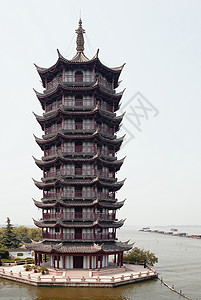 帕果达七宝寺庙宝塔建筑宗教旅行背景图片