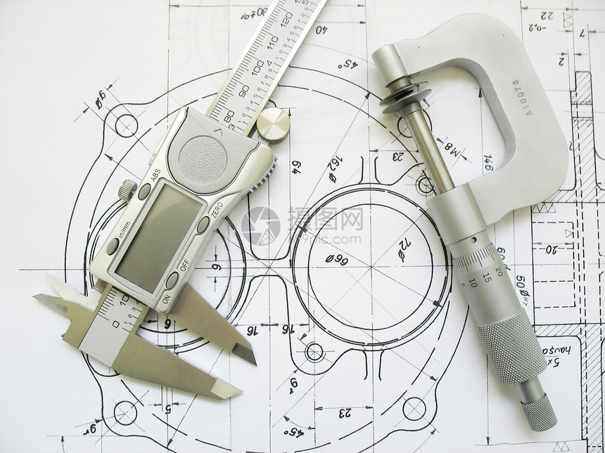 技术图纸工程工具 数字卡利per和微米图片