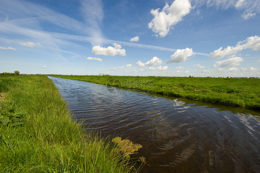 荷兰荷兰语景观季节天空蓝色溪流白色晴天农村场地绿色天气图片