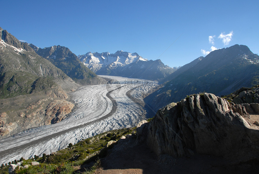 Aletsch 冰川的视图图片