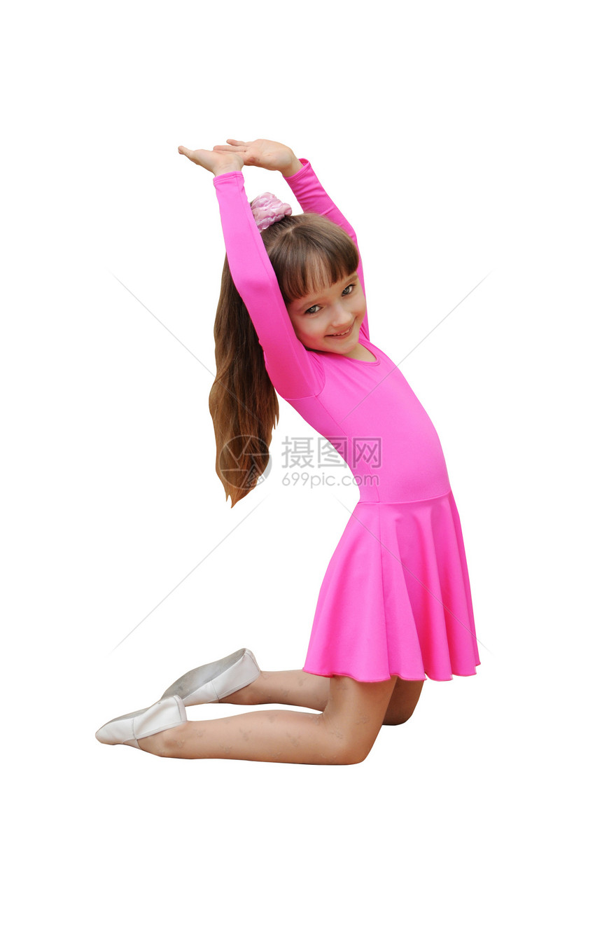 粉色运动运动体操孩子们高分辨率舞蹈微笑活力有氧运动童年孩子白色女孩图片