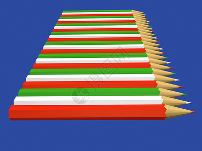 意大利制造的铅笔行高清图片