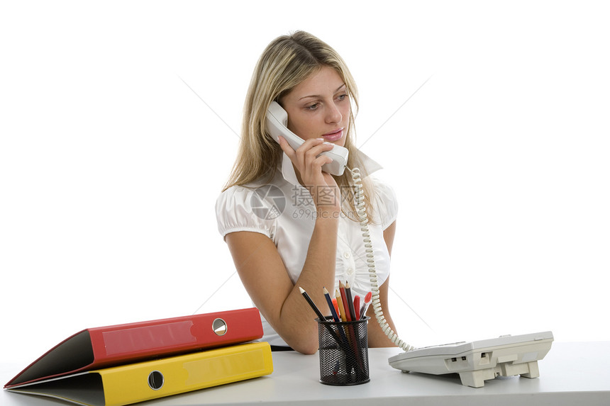 从事商业工作的妇女销售量文员纸箱幸福电话商务金发工人女性接待员图片