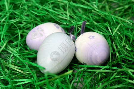 复活鸡蛋蓝色绿色节日白色季节背景图片