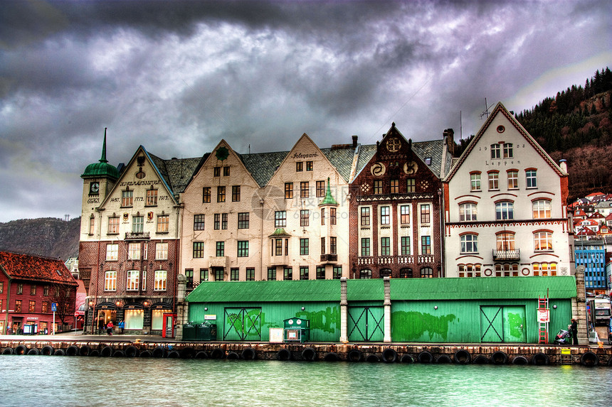 Bryggen  Quay城市胡同地标中心码头木头旅游同盟海岸图片