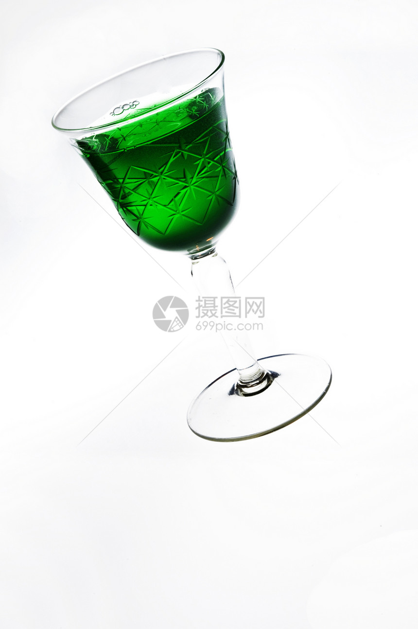 绿仙子玻璃水晶新年派对饮料酒精绿色眼镜庆典图片