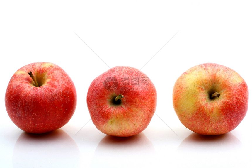3个苹果小吃市场叶子饮食宏观花园甜点水果果汁营养图片