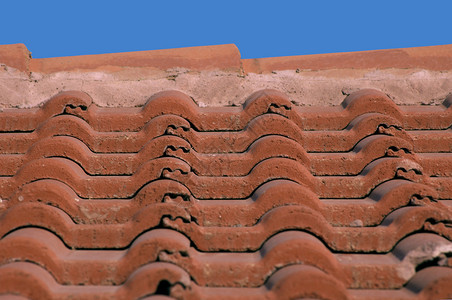 铺盖屋顶瓦片瓷砖红色效果材料建筑外观房顶纹理地面背景图片