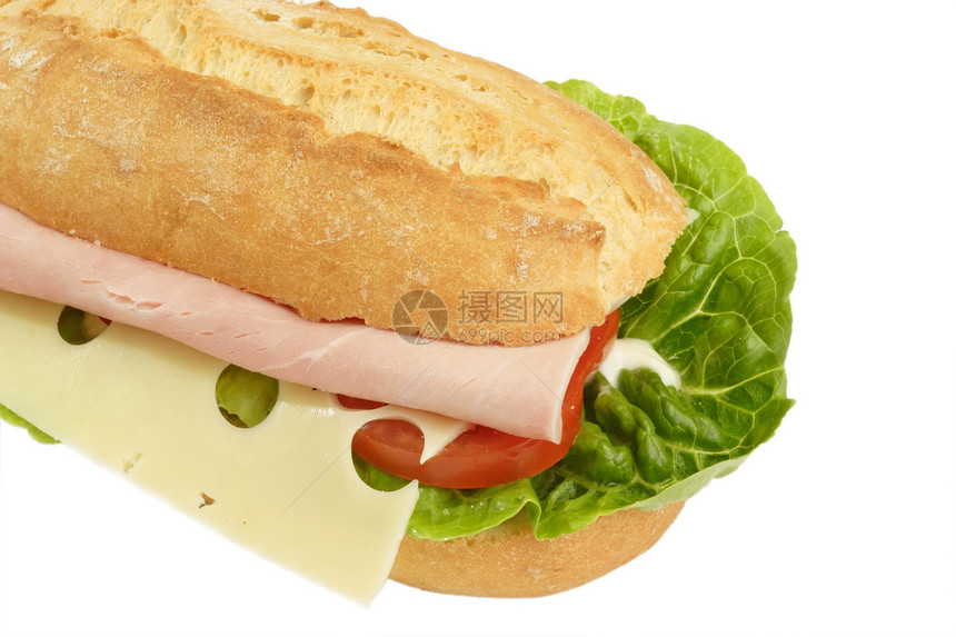 火腿三明治包子面包小吃午餐食物图片