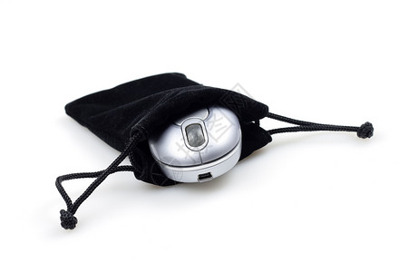 便携式鼠标和袋设备笔记本工具技术电气硬件老鼠配件输入黑色背景图片