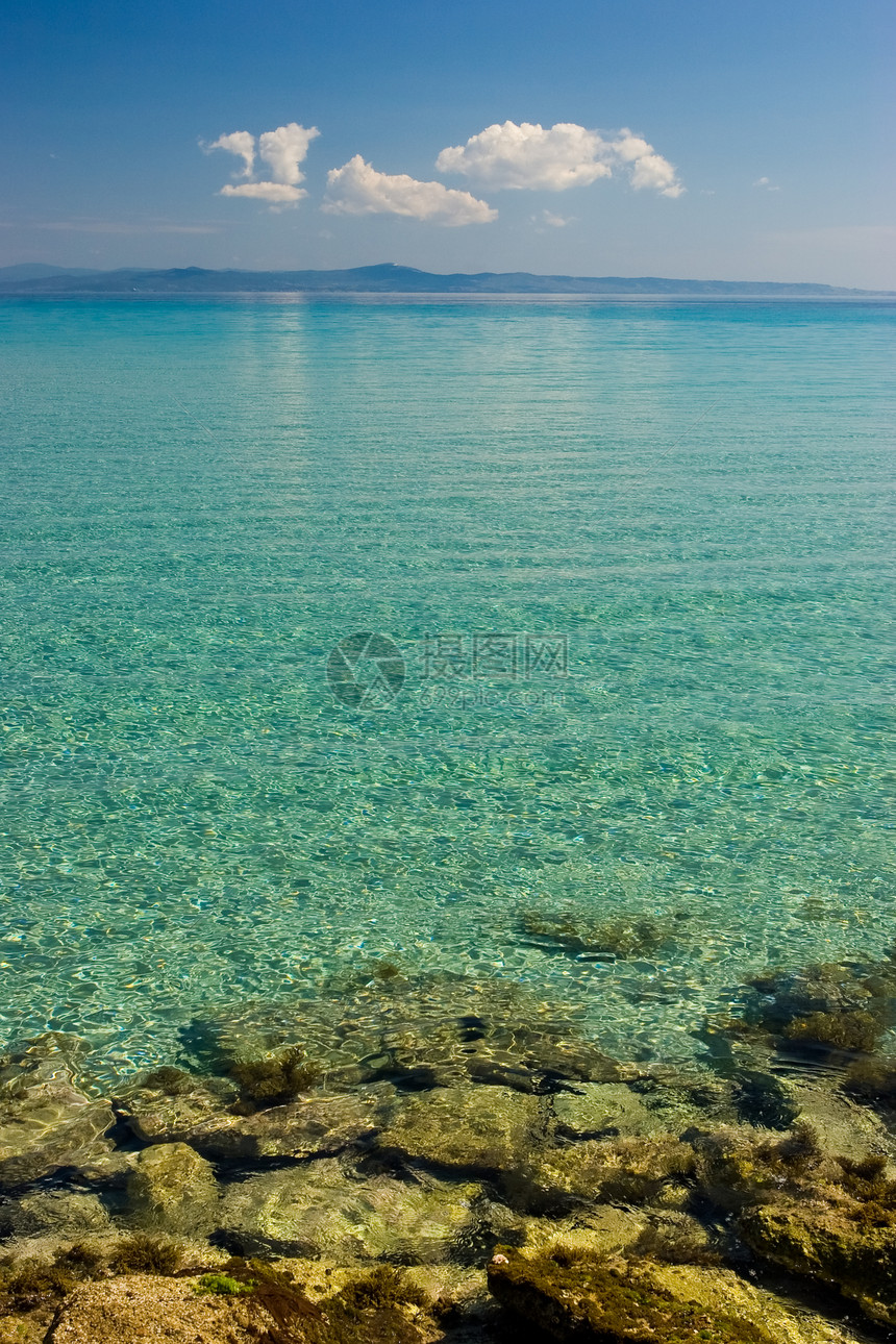 爱琴海海景支撑边缘闲暇风景海洋花饰假期石头冲浪海岸图片