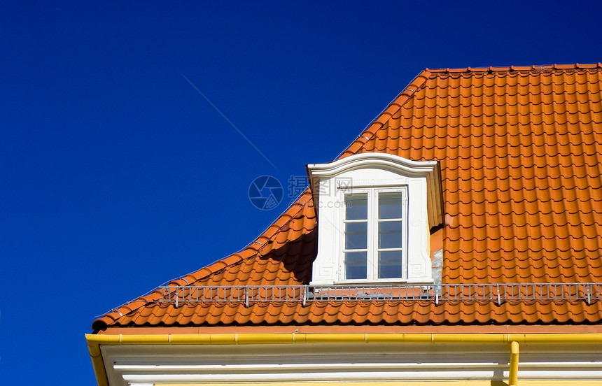 铺盖屋顶和一个窗户图片