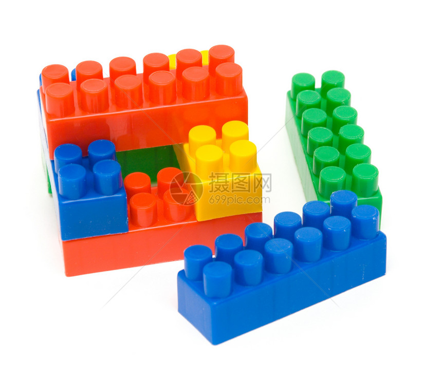 玩具区块建筑蓝色构造积木立方体盒子战略艺术建造童年图片