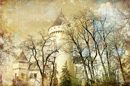 轻型剪贴建筑学城堡建筑庆典背景图片