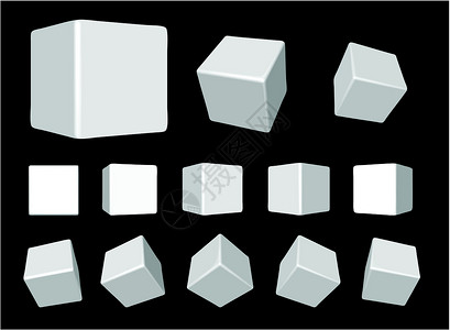 白色立方体几何学长方形滚动旋转插图盒子正方形几何骰子背景图片