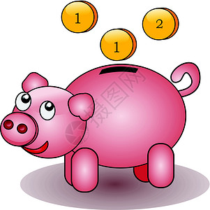 养猪银行硬币微笑银行业储蓄商业货币金融背景图片