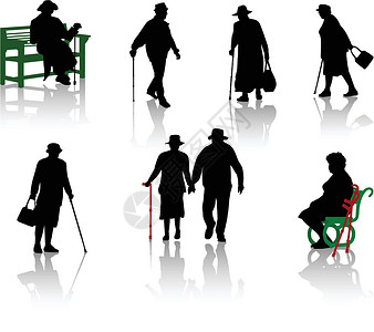 老年人祖母女士家庭姿势帽子阴影已婚男人闲暇祖父背景图片