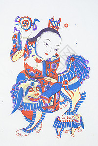 中华传统艺术木林区新年照片孩子年画木版背景图片