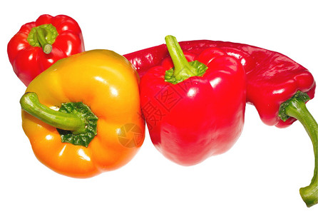 混合胡椒橙子红色食物蔬菜背景浅色黄色背景图片