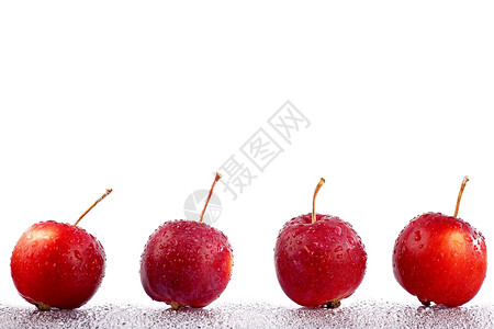 螃蟹苹果海棠食物红色健康维生素水果饮食背景图片