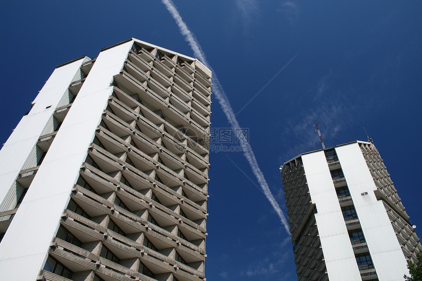 波兰罗茨瓦夫市中心摩天大楼建筑学建筑玻璃高度场景故事天空风景蓝色图片