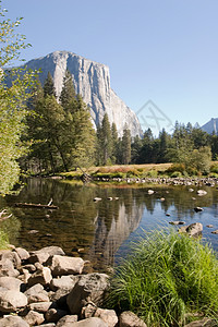 Yosemite 山谷视图公园岩石倾斜高山国家旅行峡谷瀑布天空旅游图片