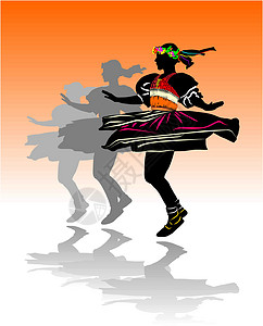 传统舞蹈姿势舞蹈家音乐女性女孩插图戏服性别背景图片