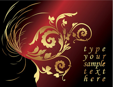 矢量花卉背景皇家漩涡海报金子庆典包装风格金属装饰框架背景图片